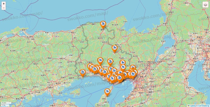 兵庫県のコメダ珈琲の店舗地図