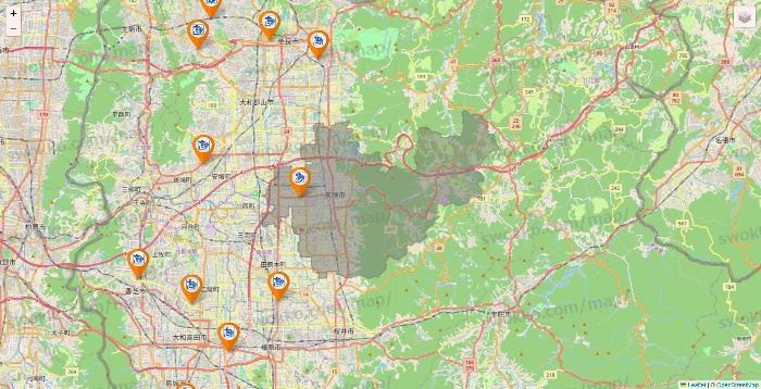 奈良県のコメダ珈琲の店舗地図