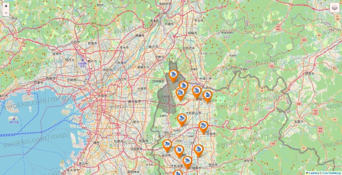 奈良県のコメダ珈琲の店舗地図