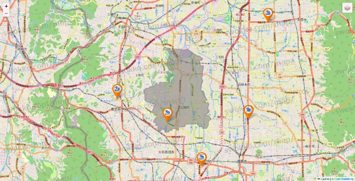 奈良県のコメダ珈琲の店舗地図