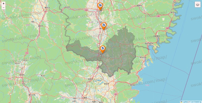 岩手県のコメダ珈琲の店舗地図