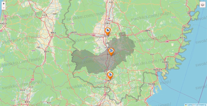 岩手県のコメダ珈琲の店舗地図