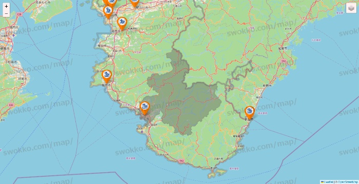 和歌山県のコメダ珈琲の店舗地図