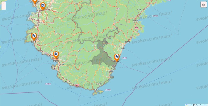 和歌山県のコメダ珈琲の店舗地図
