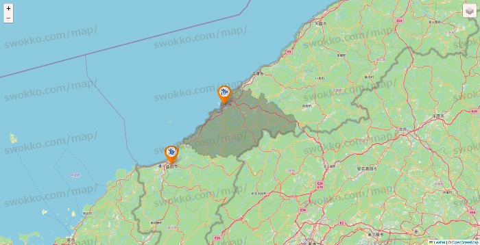 島根県のコメダ珈琲の店舗地図