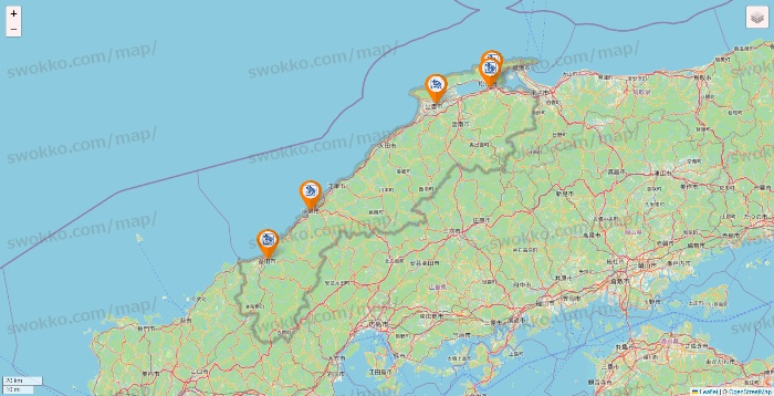 島根県のコメダ珈琲の店舗地図