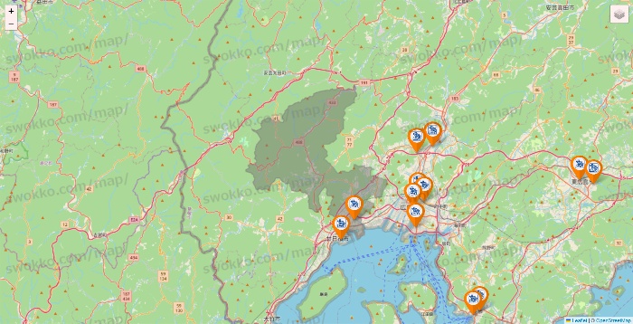 広島県のコメダ珈琲の店舗地図