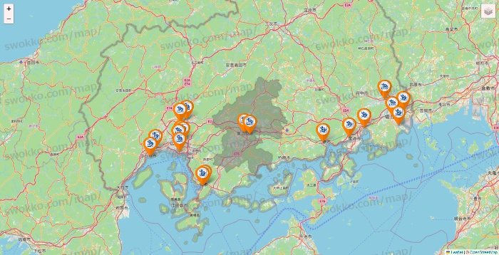 広島県のコメダ珈琲の店舗地図