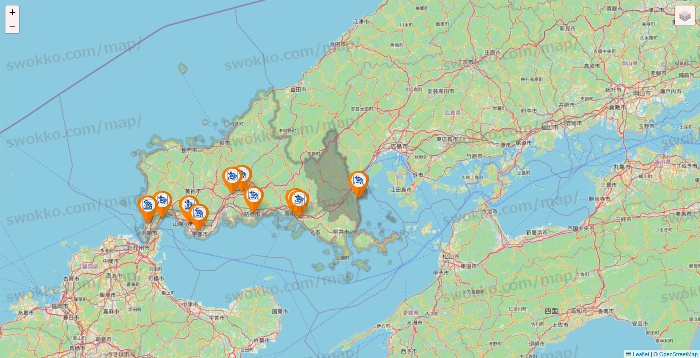 山口県のコメダ珈琲の店舗地図