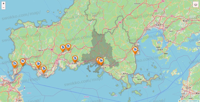 山口県のコメダ珈琲の店舗地図
