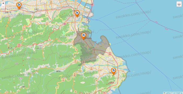 徳島県のコメダ珈琲の店舗地図