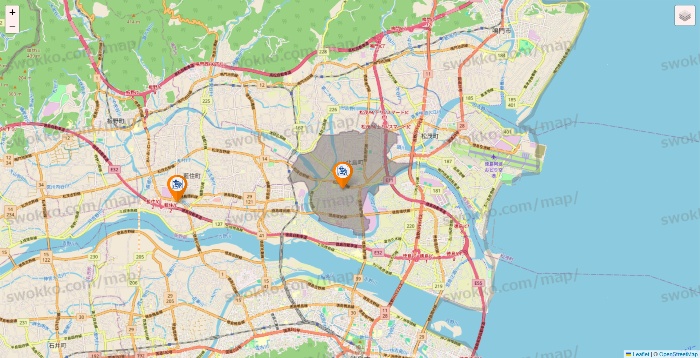 徳島県のコメダ珈琲の店舗地図