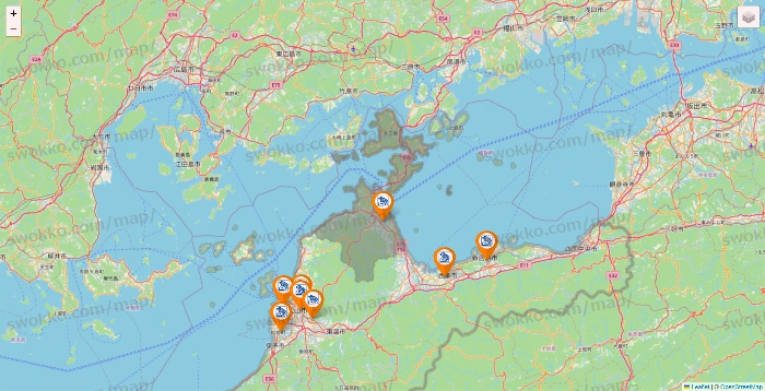愛媛県のコメダ珈琲の店舗地図