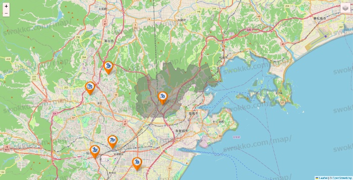 宮城県のコメダ珈琲の店舗地図