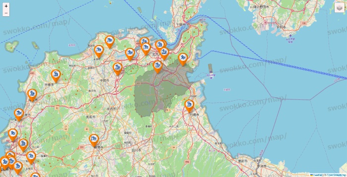 福岡県のコメダ珈琲の店舗地図