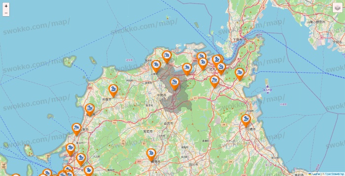 福岡県のコメダ珈琲の店舗地図