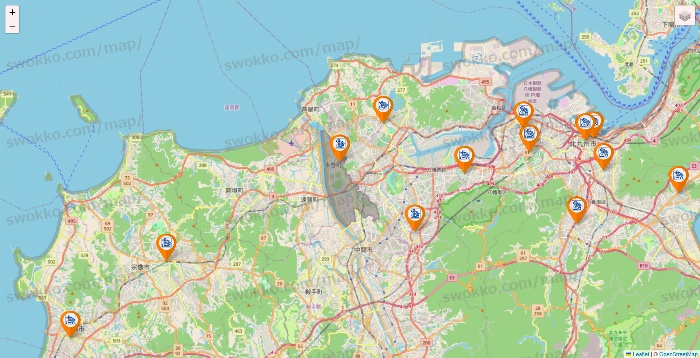 福岡県のコメダ珈琲の店舗地図