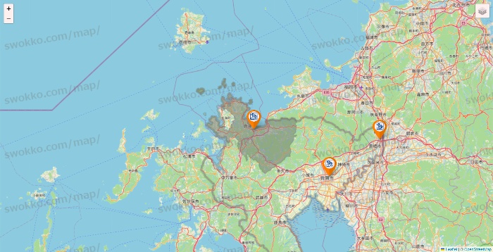 佐賀県のコメダ珈琲の店舗地図