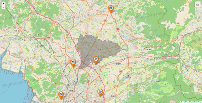 熊本県のコメダ珈琲の店舗地図