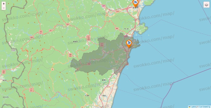 宮崎県のコメダ珈琲の店舗地図