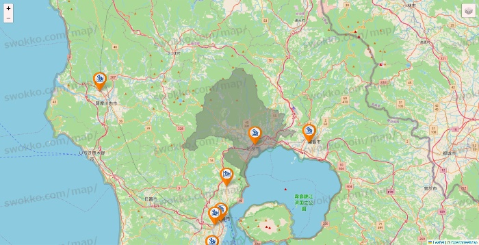 鹿児島県のコメダ珈琲の店舗地図
