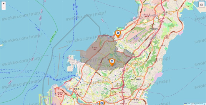 沖縄県のコメダ珈琲の店舗地図