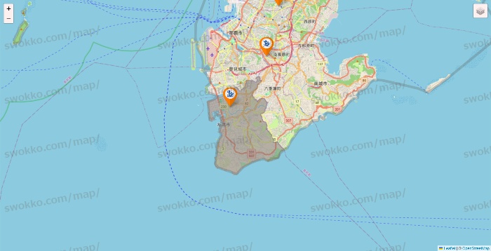 沖縄県のコメダ珈琲の店舗地図