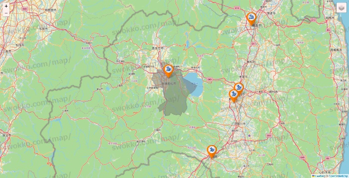 福島県のコメダ珈琲の店舗地図