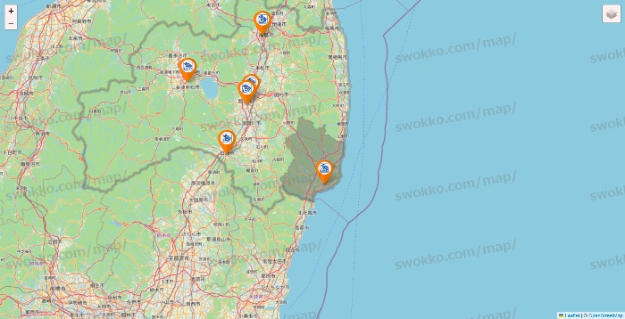 福島県のコメダ珈琲の店舗地図