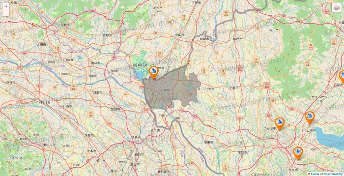 茨城県のコメダ珈琲の店舗地図