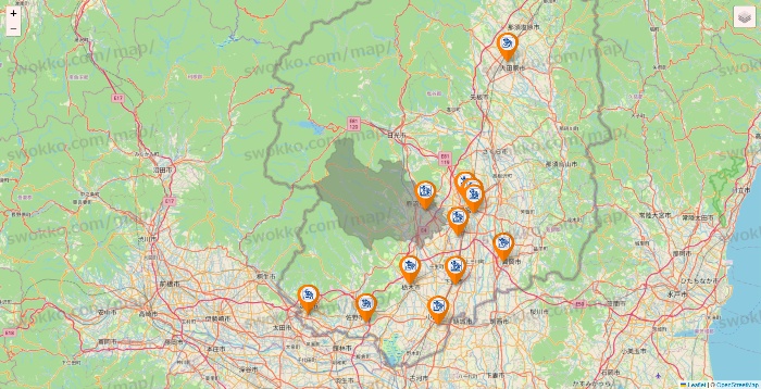 栃木県のコメダ珈琲の店舗地図