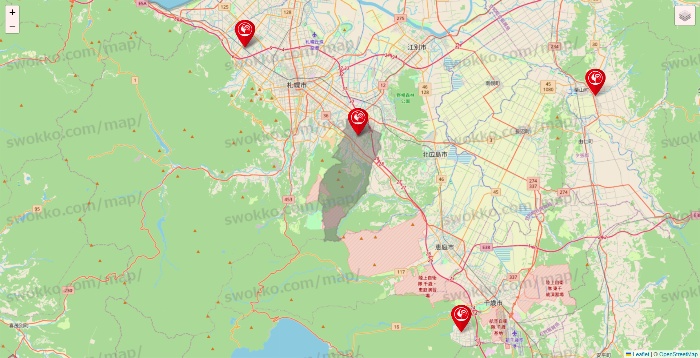 北海道のコメリの店舗地図