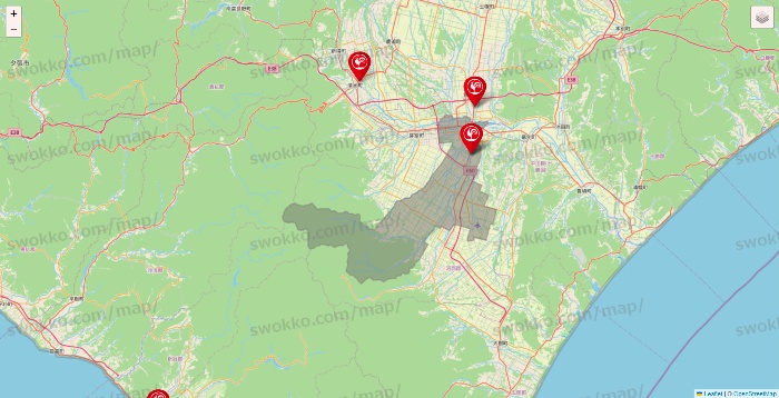 北海道のコメリの店舗地図