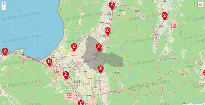 北海道のコメリの店舗地図