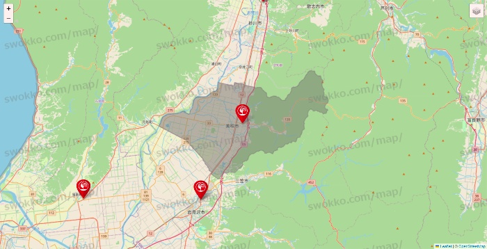 北海道のコメリの店舗地図