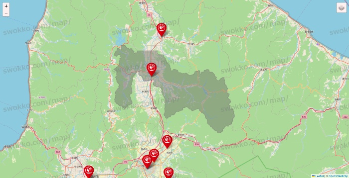 北海道のコメリの店舗地図