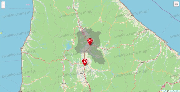 北海道のコメリの店舗地図