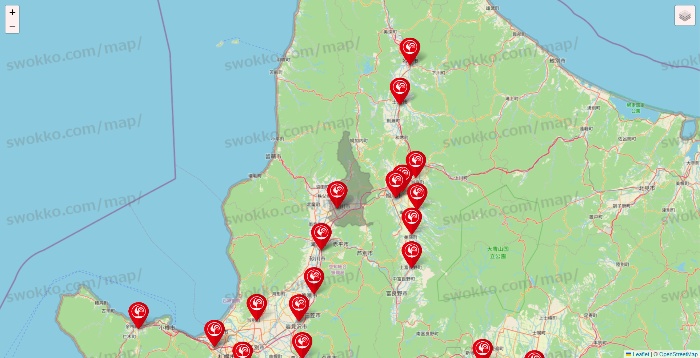 北海道のコメリの店舗地図