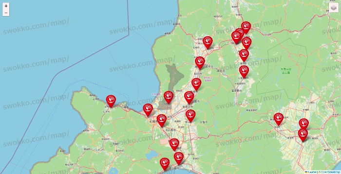 北海道のコメリの店舗地図