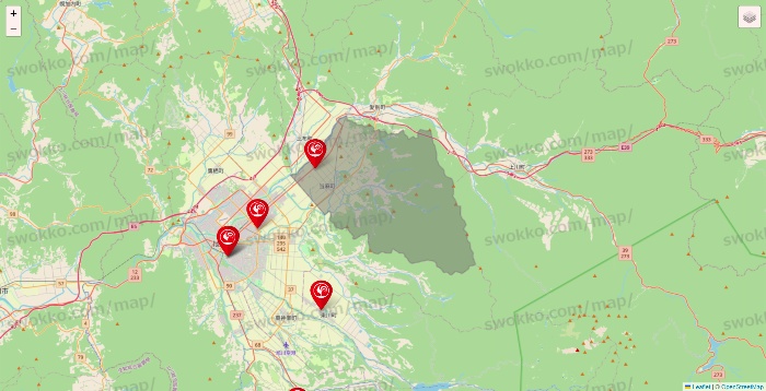 北海道のコメリの店舗地図