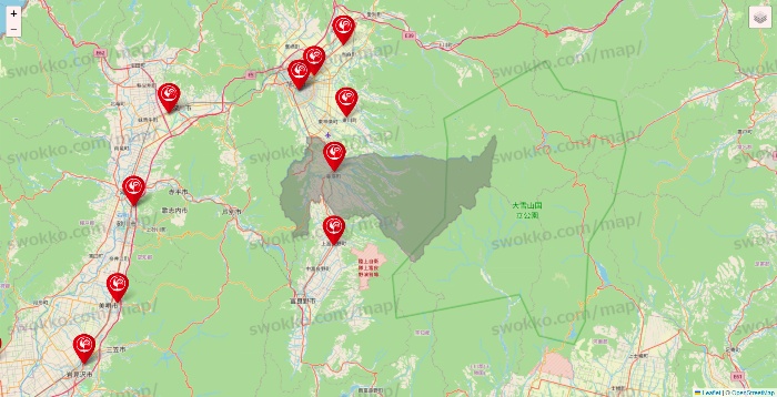 北海道のコメリの店舗地図