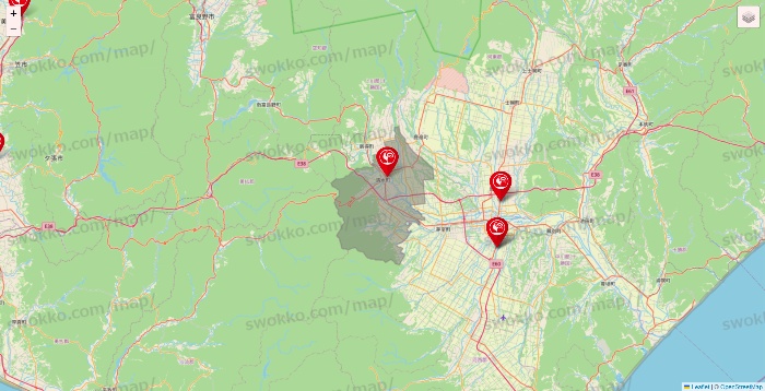 北海道のコメリの店舗地図