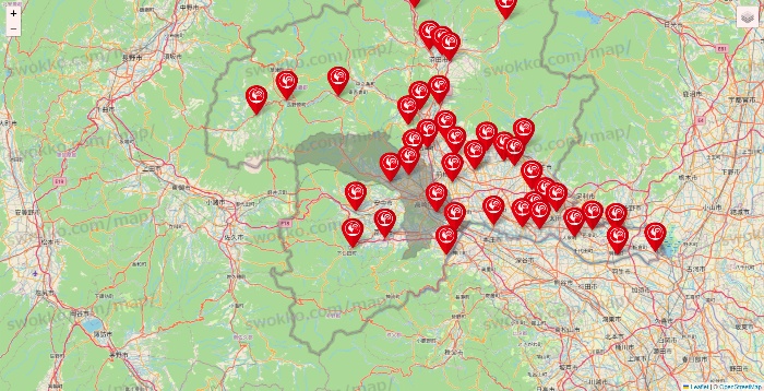 群馬県のコメリの店舗地図
