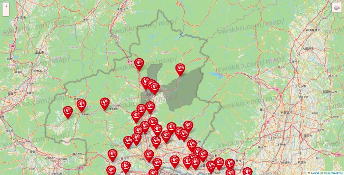 群馬県のコメリの店舗地図