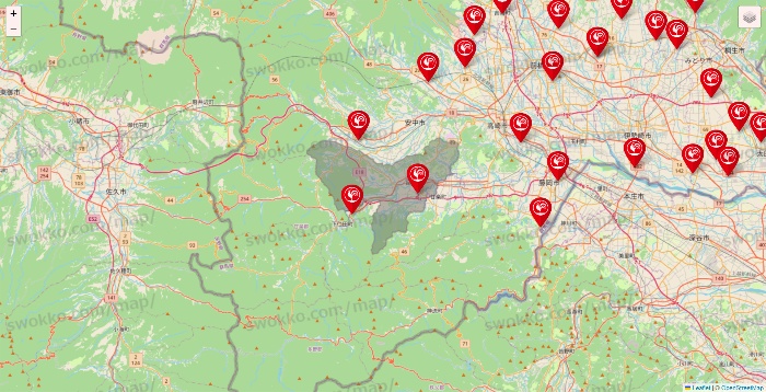 群馬県のコメリの店舗地図