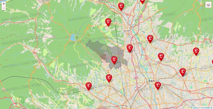 群馬県のコメリの店舗地図