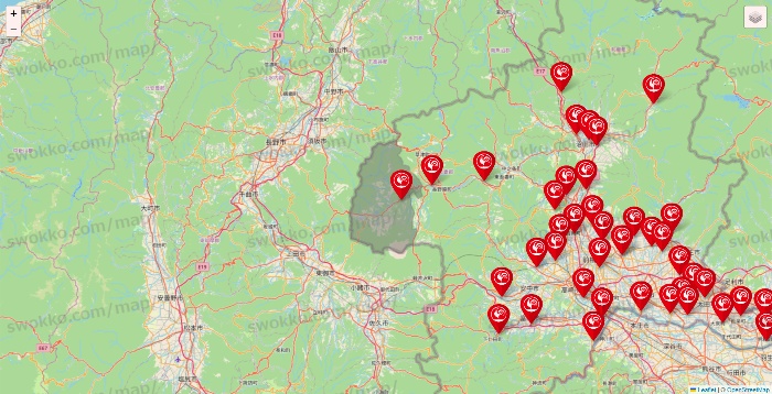 群馬県のコメリの店舗地図