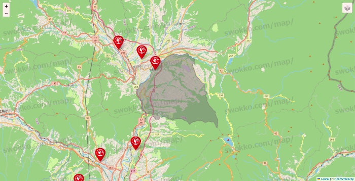 群馬県のコメリの店舗地図