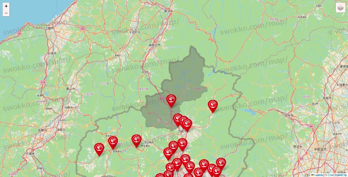 群馬県のコメリの店舗地図