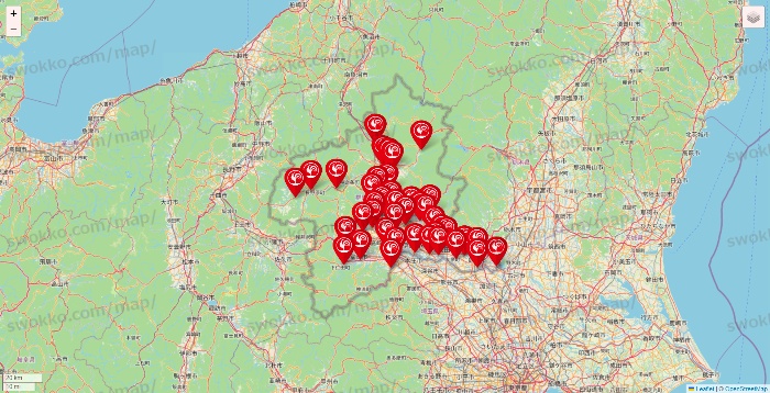 群馬県のコメリの店舗地図